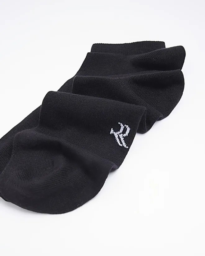 River Island 5PK RI trainer socks Black Sale