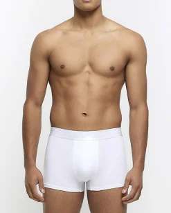 River Island 4PK cotton stretch trunks White Outlet