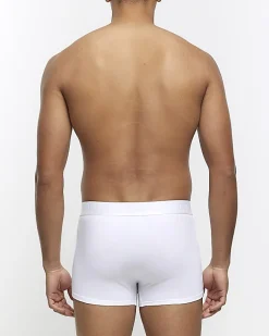 River Island 4PK cotton stretch trunks White Outlet
