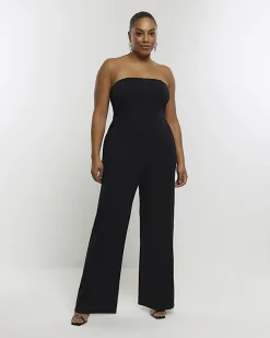 River Island Plus bandeau jumpsuit Black Hot