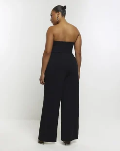 River Island Plus bandeau jumpsuit Black Hot