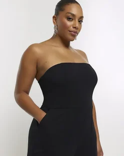 River Island Plus bandeau jumpsuit Black Hot