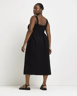 River Island Plus cut out beach midi dress Black Outlet