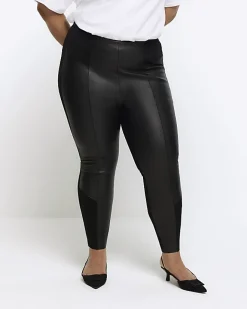 River Island Plus faux leather leggings Black Online