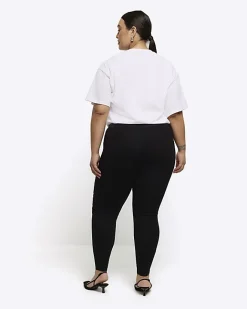 River Island Plus faux leather leggings Black Online