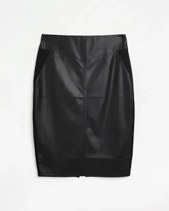 River Island Plus faux leather midi skirt Black Best