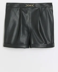 River Island Plus faux leather shorts Black Fashion