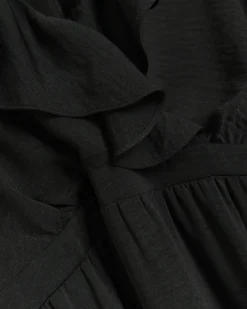 River Island Plus frill swing maxi dress Black Hot