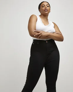 River Island Plus high waist skinny jeans Black Best