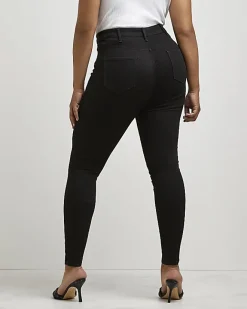 River Island Plus high waist skinny jeans Black Best