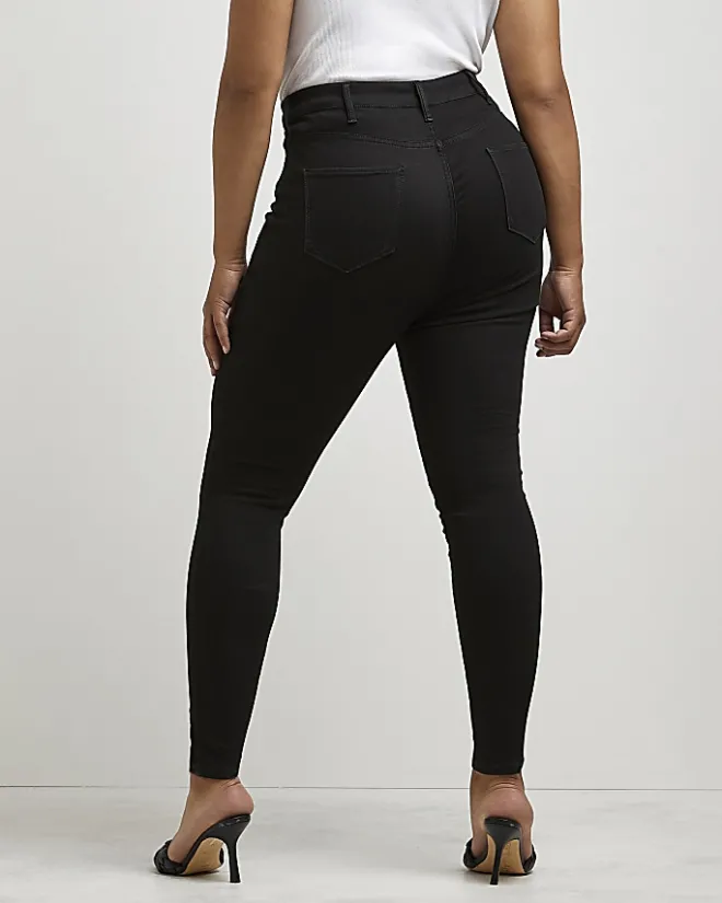 River Island Plus high waist skinny jeans Black Best