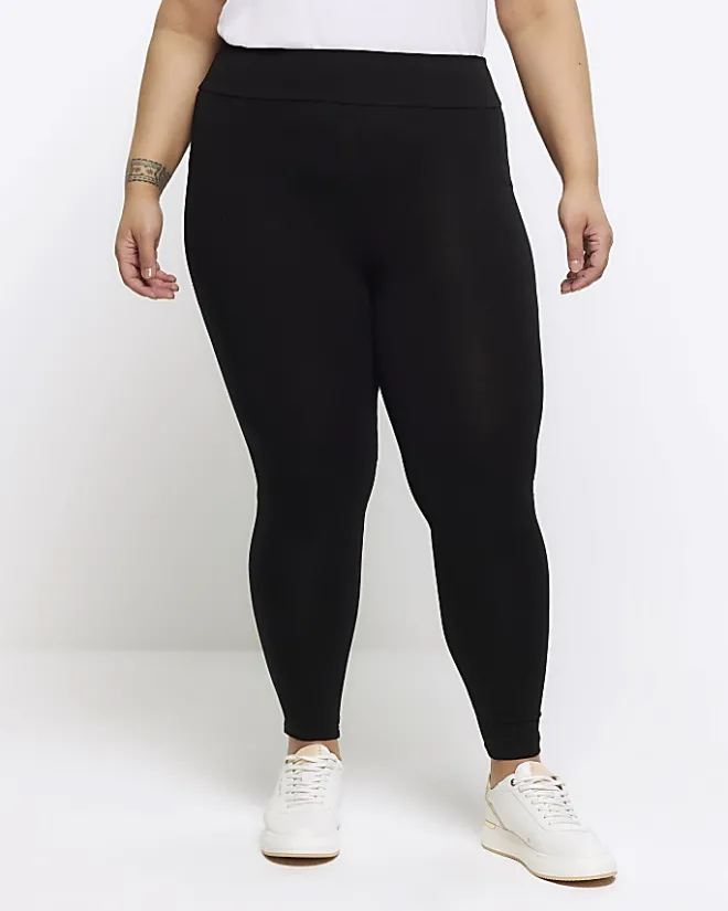 River Island Plus high waisted leggings Black Fashion