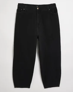 River Island Plus high waisted mom jeans Black Online