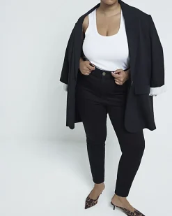 River Island Plus high waisted skinny jeans Black Discount