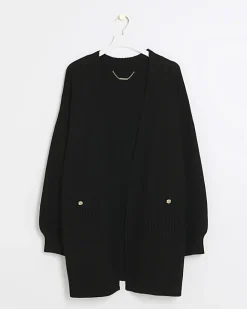 River Island Plus knit cardigan Black Fashion