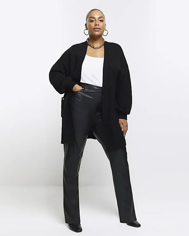 River Island Plus knit cardigan Black Fashion