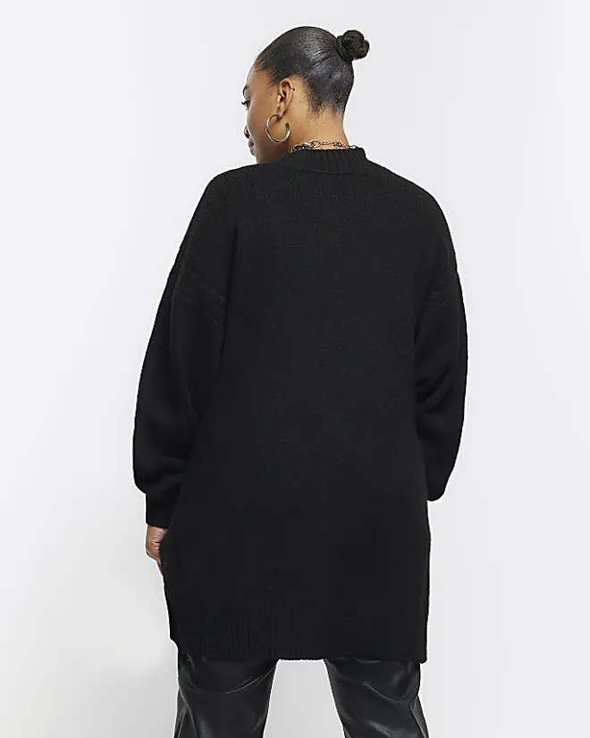 River Island Plus knit cardigan Black Fashion