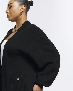 River Island Plus knit cardigan Black Fashion