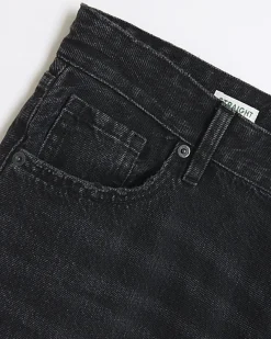 River Island Plus mid rise relaxed straight jeans Black Fashion