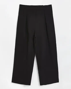 River Island Plus pleated wide leg trousers Black Fashion