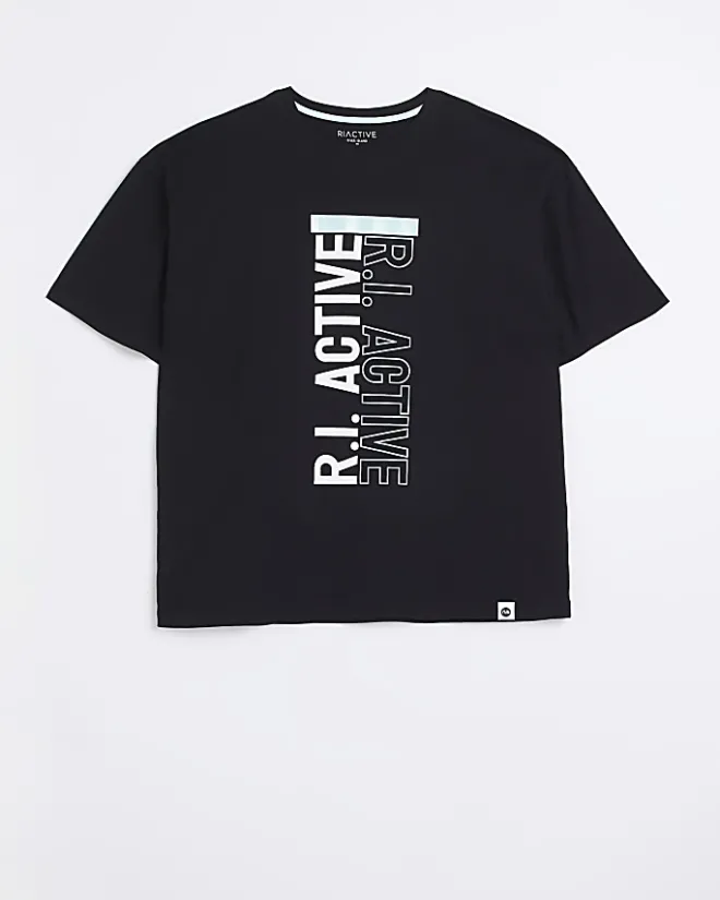 River Island Plus RI Active graphic print t-shirt Black Hot