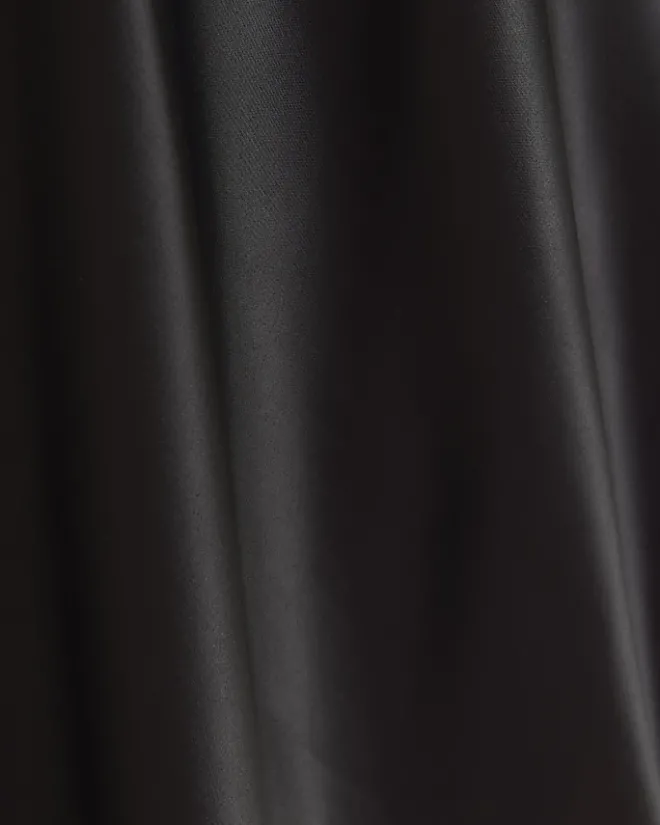 River Island Plus satin midi skirt Black New
