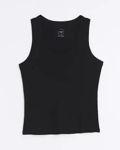 River Island Plus scoop neck vest top Black Outlet