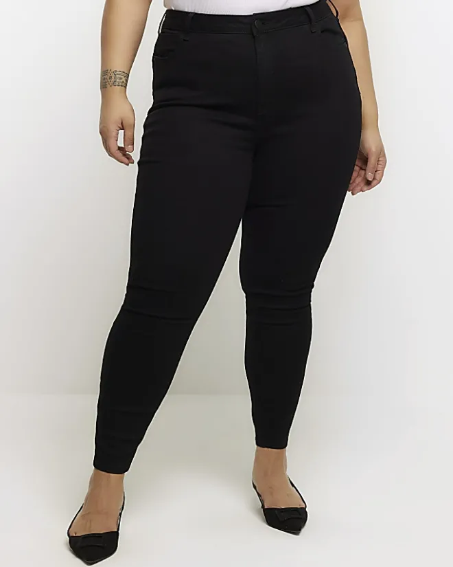 River Island Plus skinny fit bum sculpt jeans Black Discount