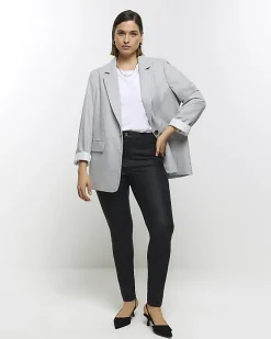 River Island Plus skinny fit coated jeans Black Discount