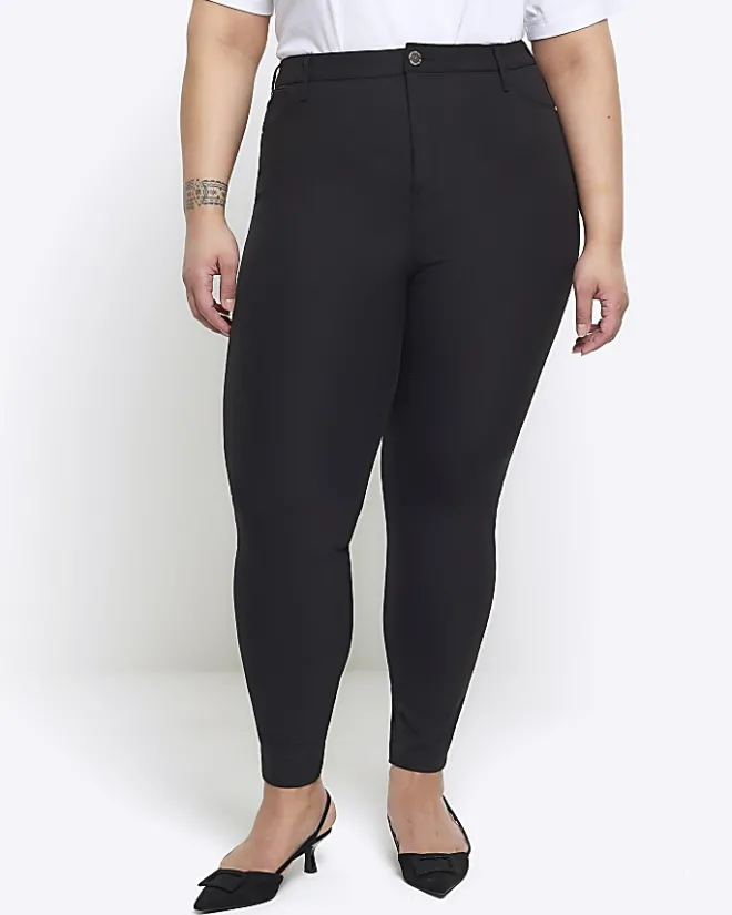 River Island Plus skinny trousers Black Clearance