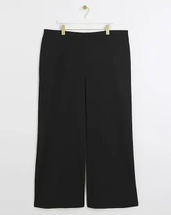River Island Plus stitched wide leg trousers Black Sale