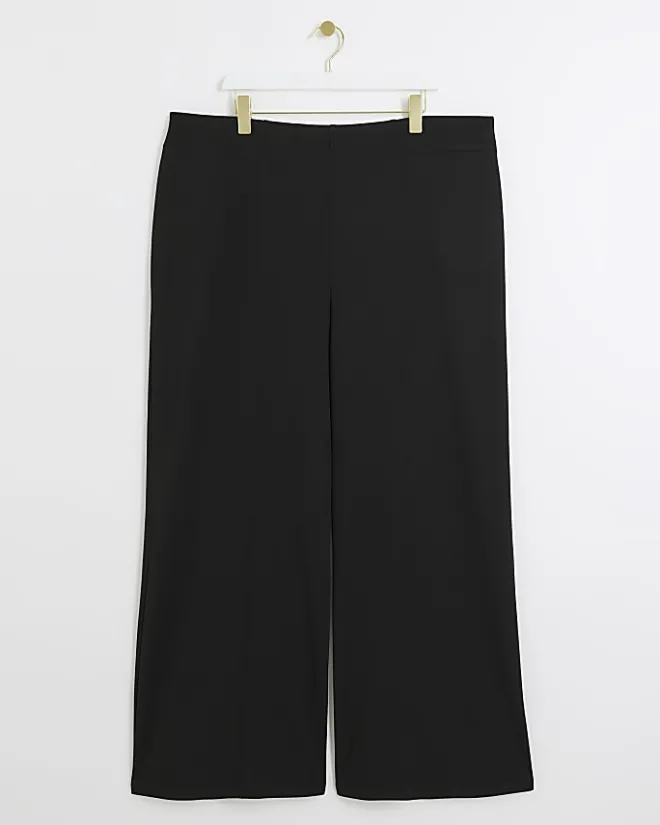 River Island Plus stitched wide leg trousers Black Sale