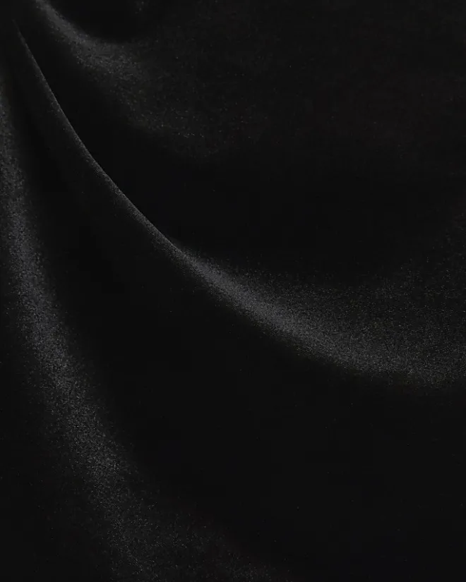 River Island Plus velvet asymmetric bandeau top Black Online