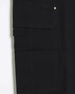 River Island Plus zip cuffed cargo trousers Black Hot