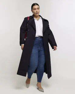 River Island Plus bum sculpt skinny jeans Blue Clearance