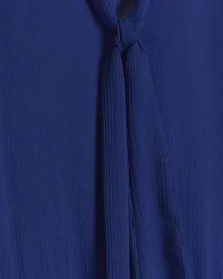 River Island Plus chiffon tie neck swing maxi dress Blue Outlet
