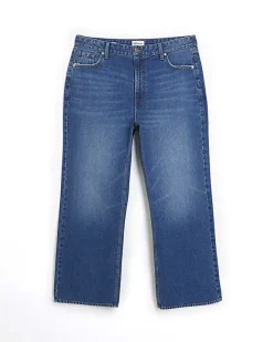 River Island Plus mid rise straight jeans Blue Fashion