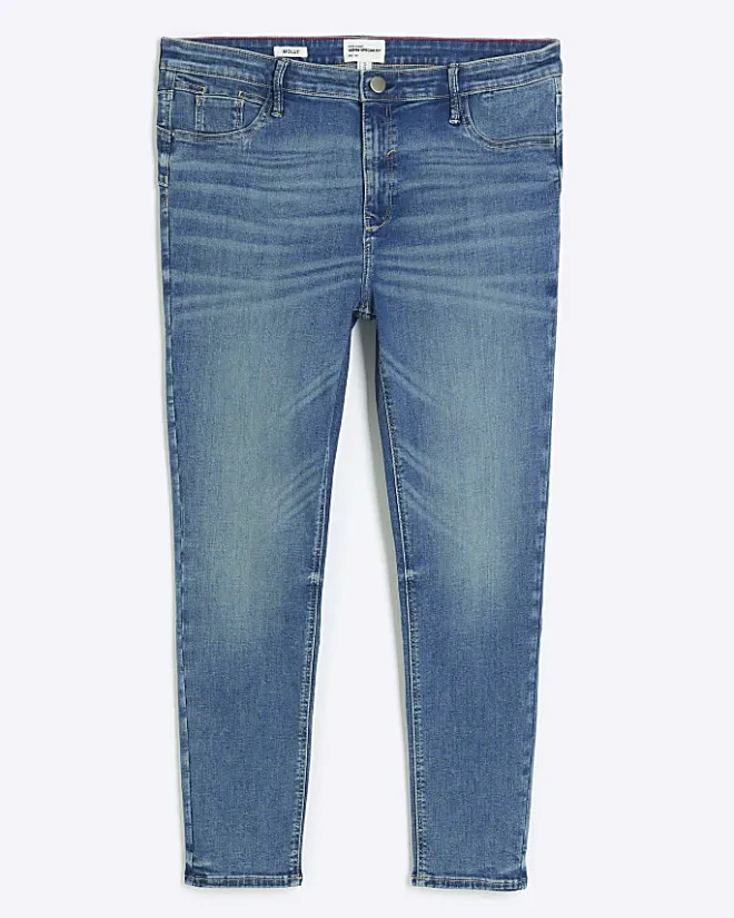 River Island Plus skinny fit bum sculpt jeans Blue Sale
