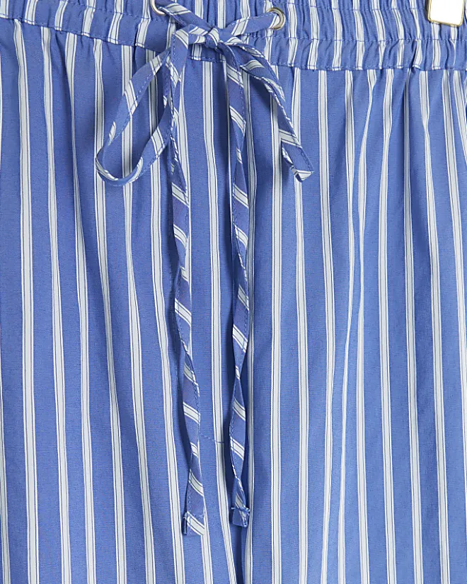 River Island Plus stripe poplin pull on trousers Blue Best