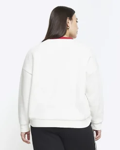 River Island Plus embroidered sweatshirt Cream Sale