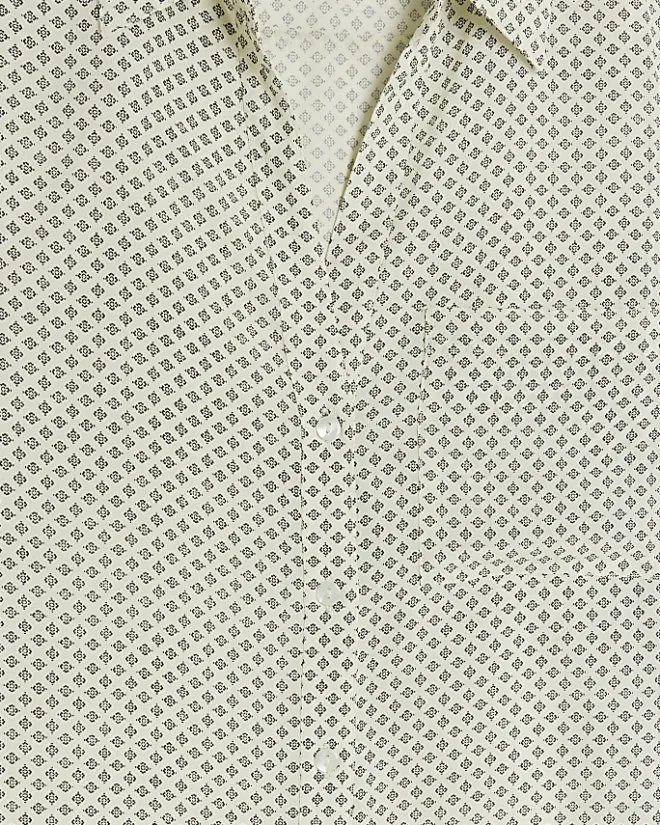 River Island Plus geometric print shirt Cream Sale
