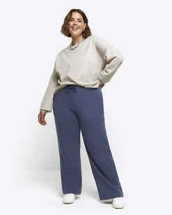River Island Plus rib cosy sweatshirt Cream Clearance