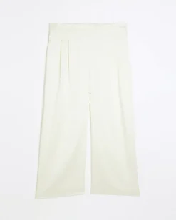 River Island Plus wide leg trousers Cream Online