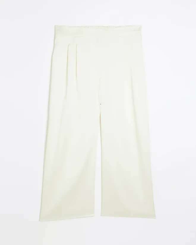 River Island Plus wide leg trousers Cream Online