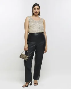 River Island Plus gold sequin tank top Yellow Sale