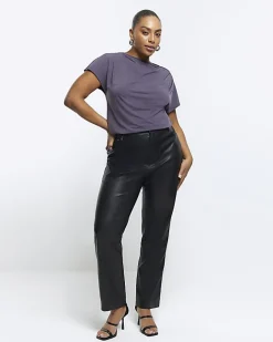 River Island Plus drape t-shirt Grey Discount