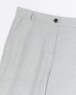 River Island Plus flannel wide leg trousers Grey New