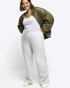 River Island Plus wide leg joggers Grey Hot