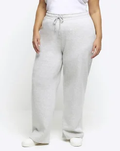 River Island Plus wide leg joggers Grey Hot
