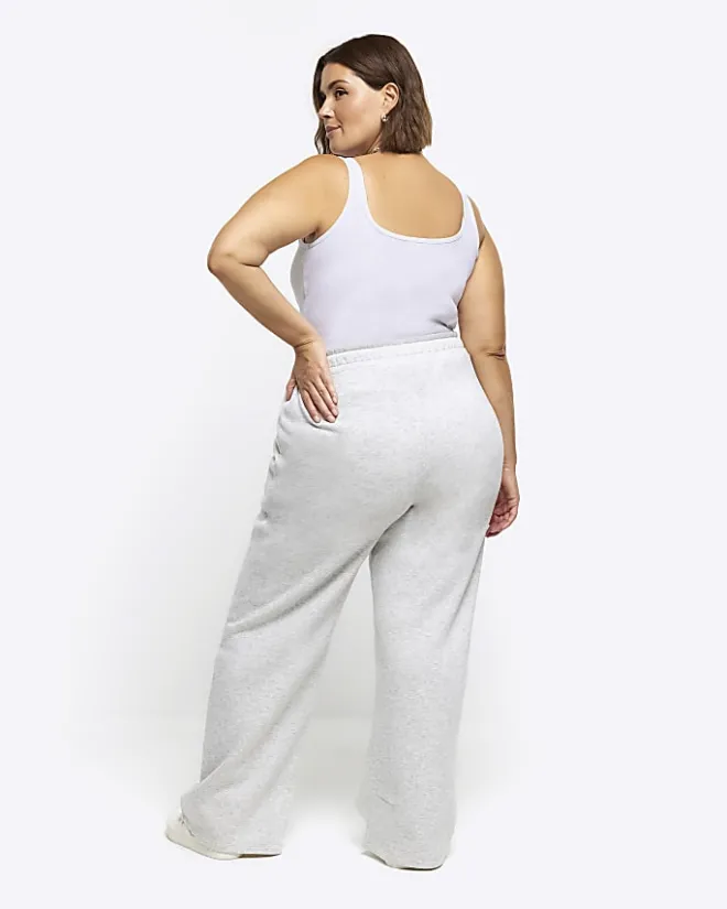 River Island Plus wide leg joggers Grey Hot